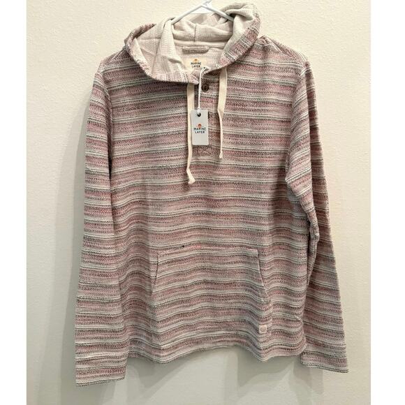 Marine Layer NWT Moonstone Long Sleeve Shirt Beach Hoodie Knit Men’s Small - Picture 4 of 9